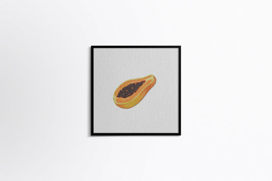 Print Food Fruit Papaya Cut In Half Illustration 80x90cm