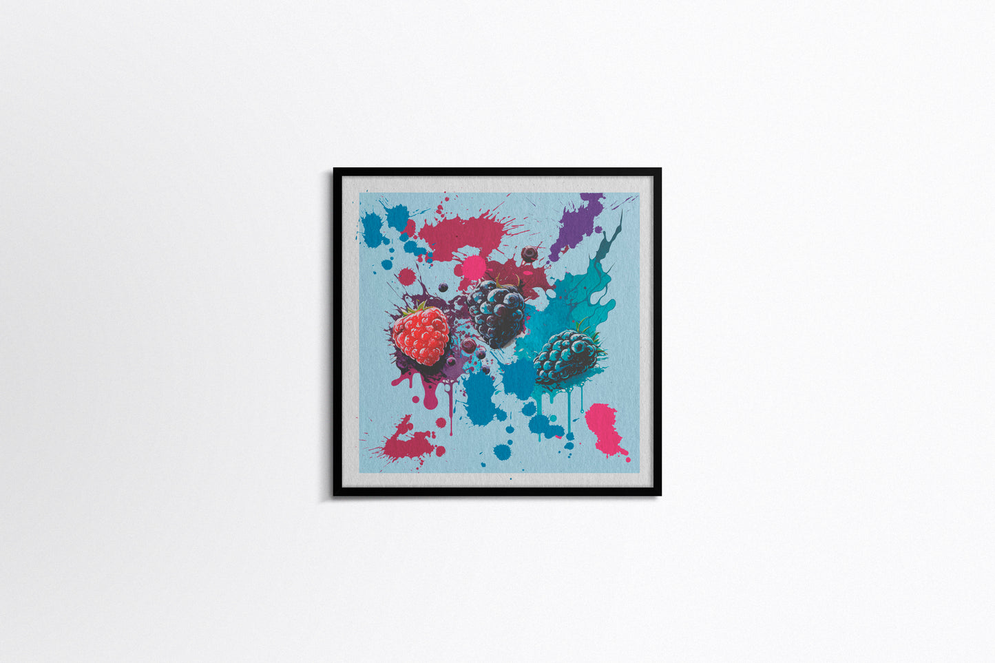 Print Food Fruit Raspberries Melting Illustration 36x36cm