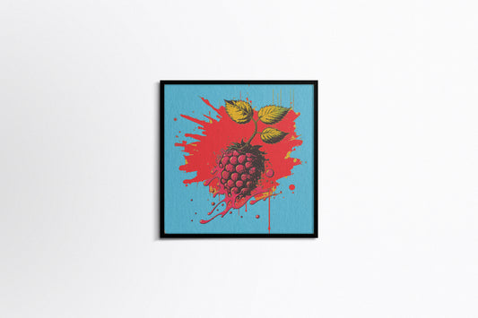 Print Food Fruit Raspberry Explosion Illustration 31x31cm