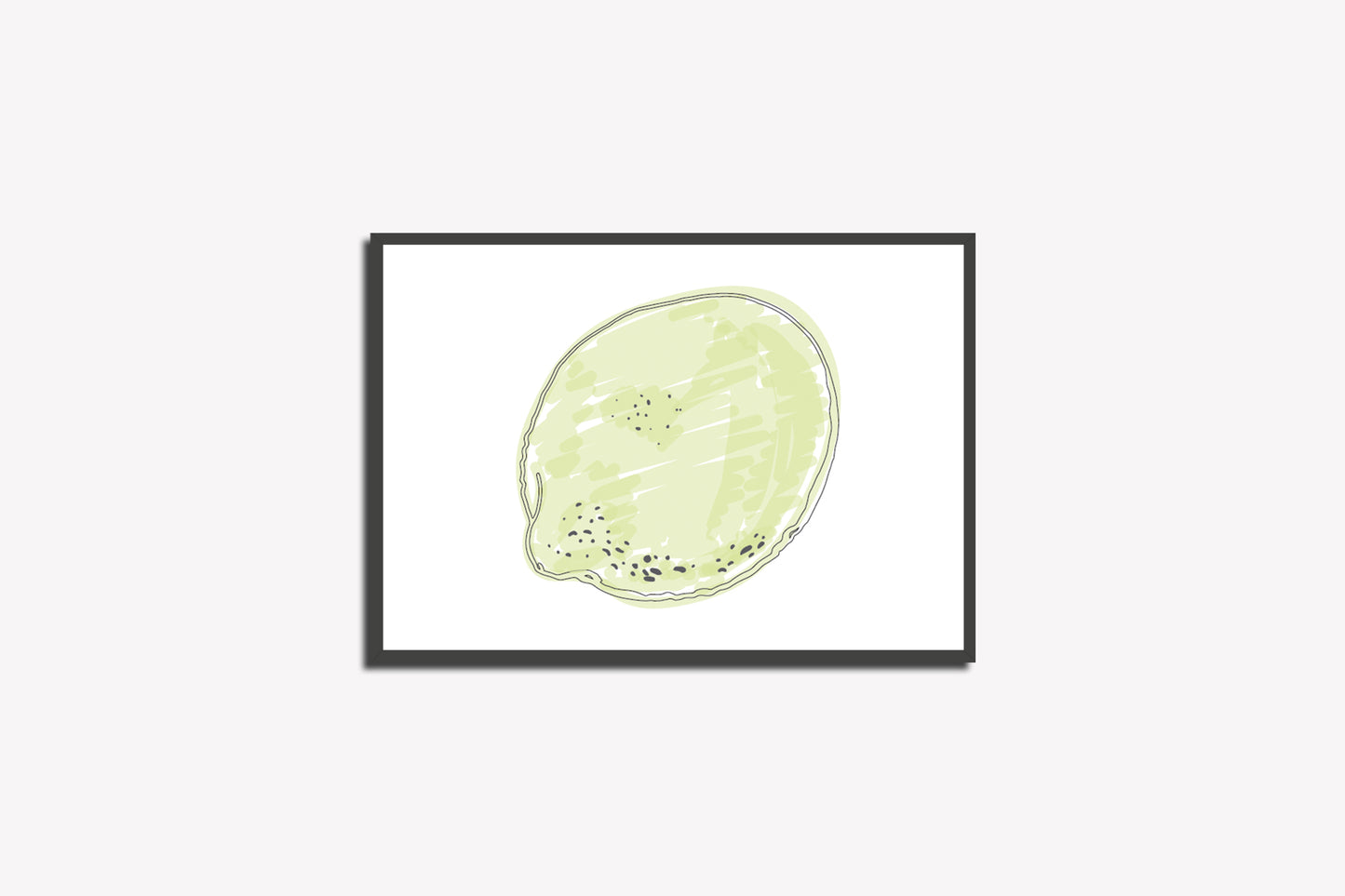 Print Food Fruits Lemon Closed Drawing Illustration 27.9x21.5cm
