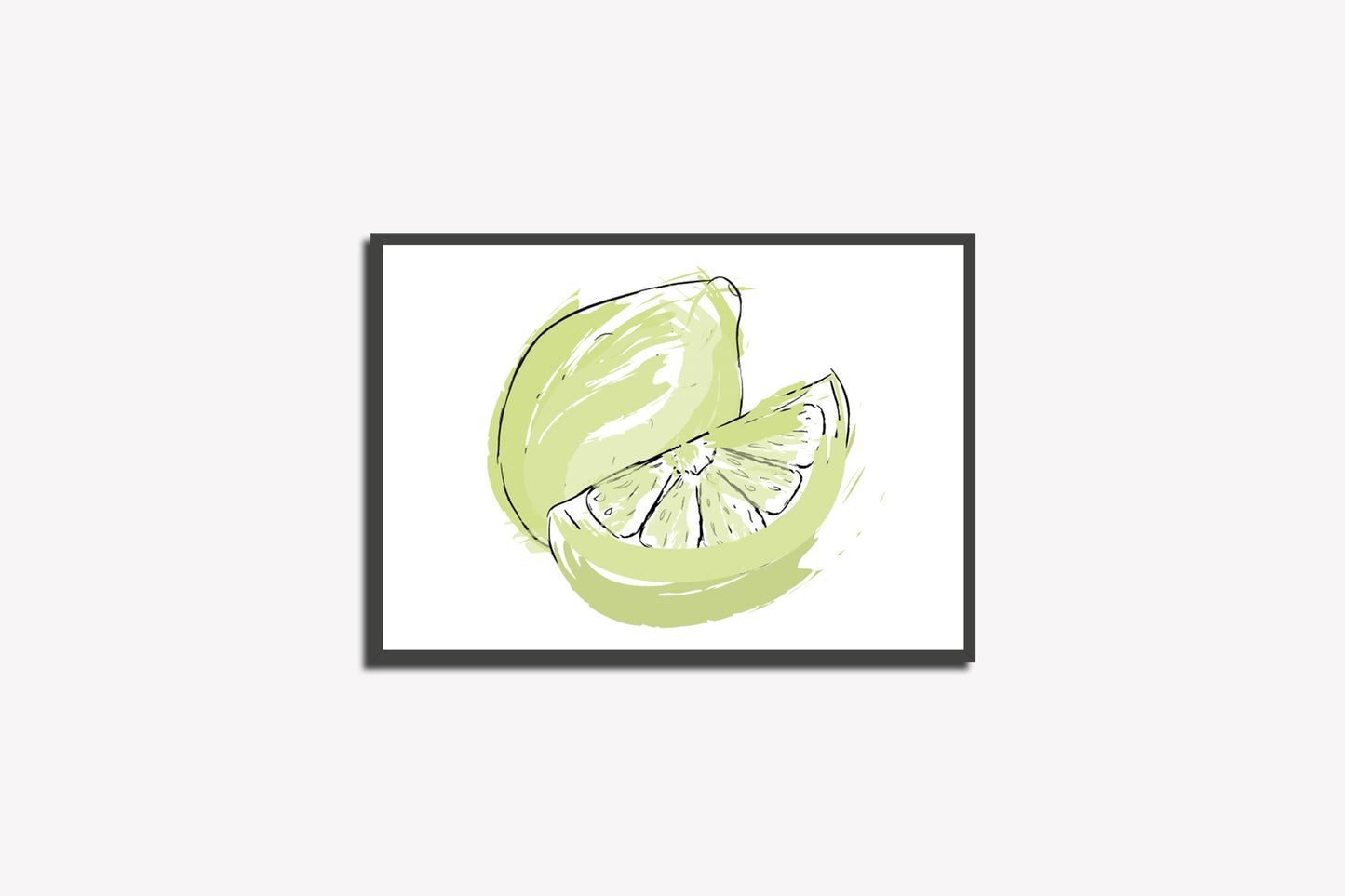 Print Food Fruits Lemon Closed & Cut Illustration 27.9x21.5cm