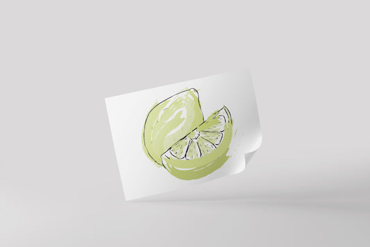 Print Food Fruits Lemon Closed & Cut Illustration 27.9x21.5cm