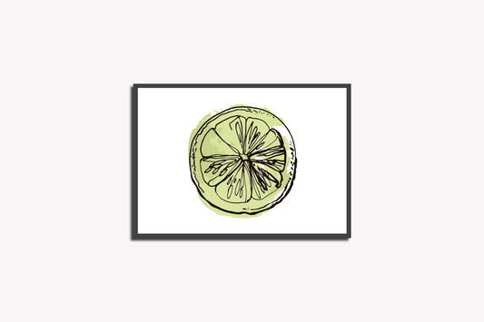 Print Food Fruits Lemon Cut Illustration 27.9x21.5cm