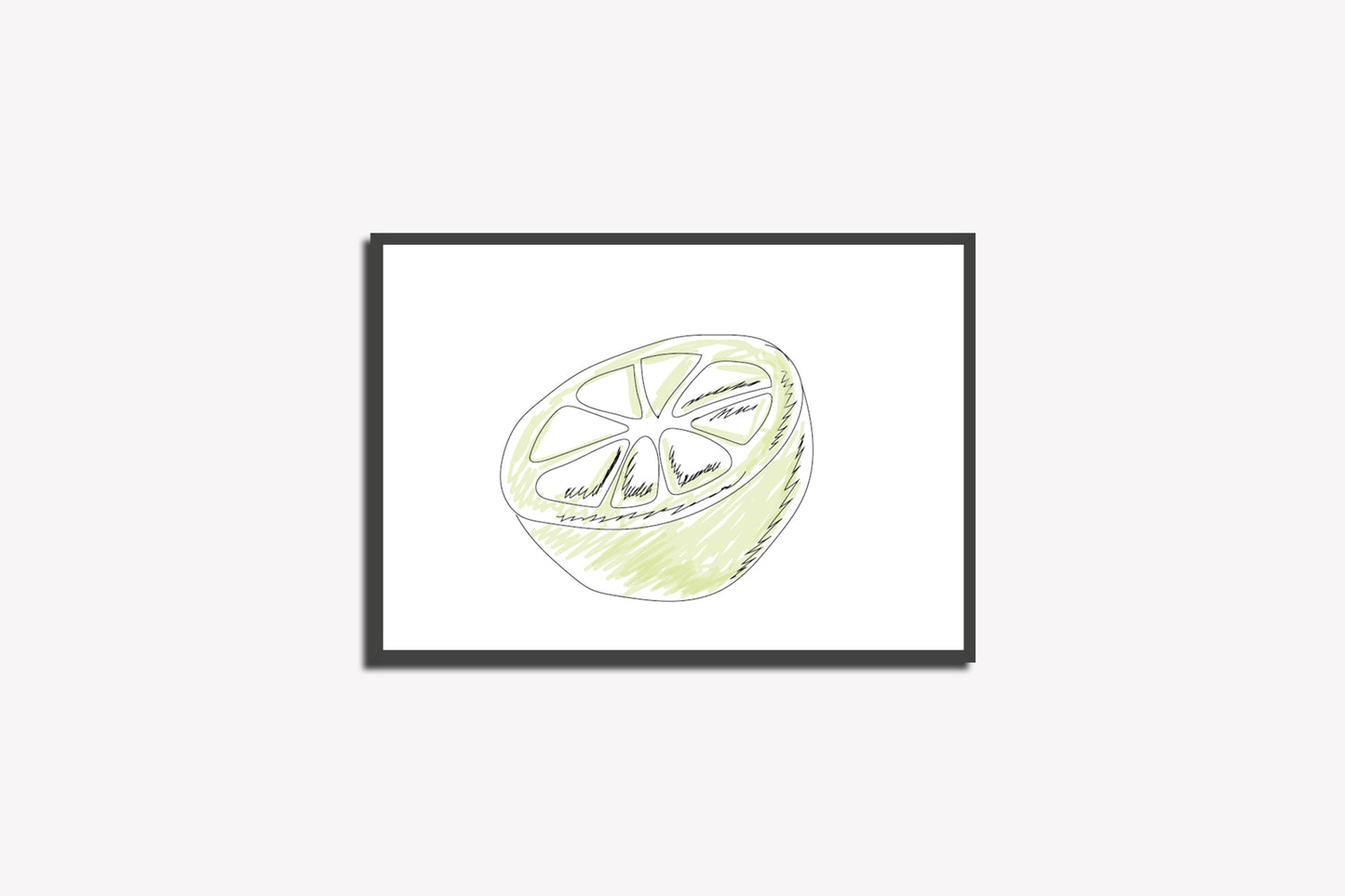 Print Food Fruits Lemon Cut Drawing Illustration 27.9x21.5cm