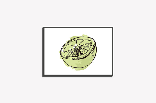 Print Food Fruits Lemon Opened Illustration 27.9x21.5cm