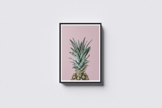Print Food Fruits Pineapple Pink Modern Photography 85.4x106cm
