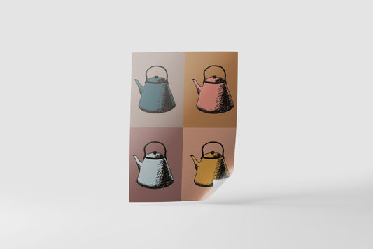 Print Food Kettles Pastels Pop Art 28x34cm