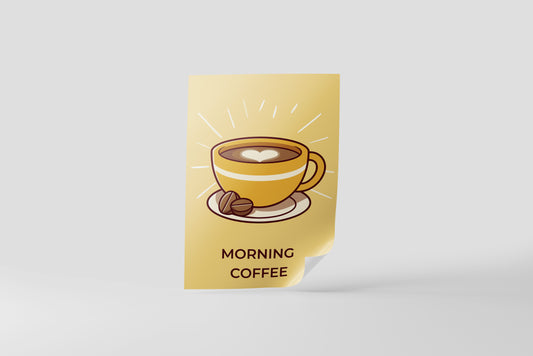 Print Food Morning Coffee Illustration 30x40cm