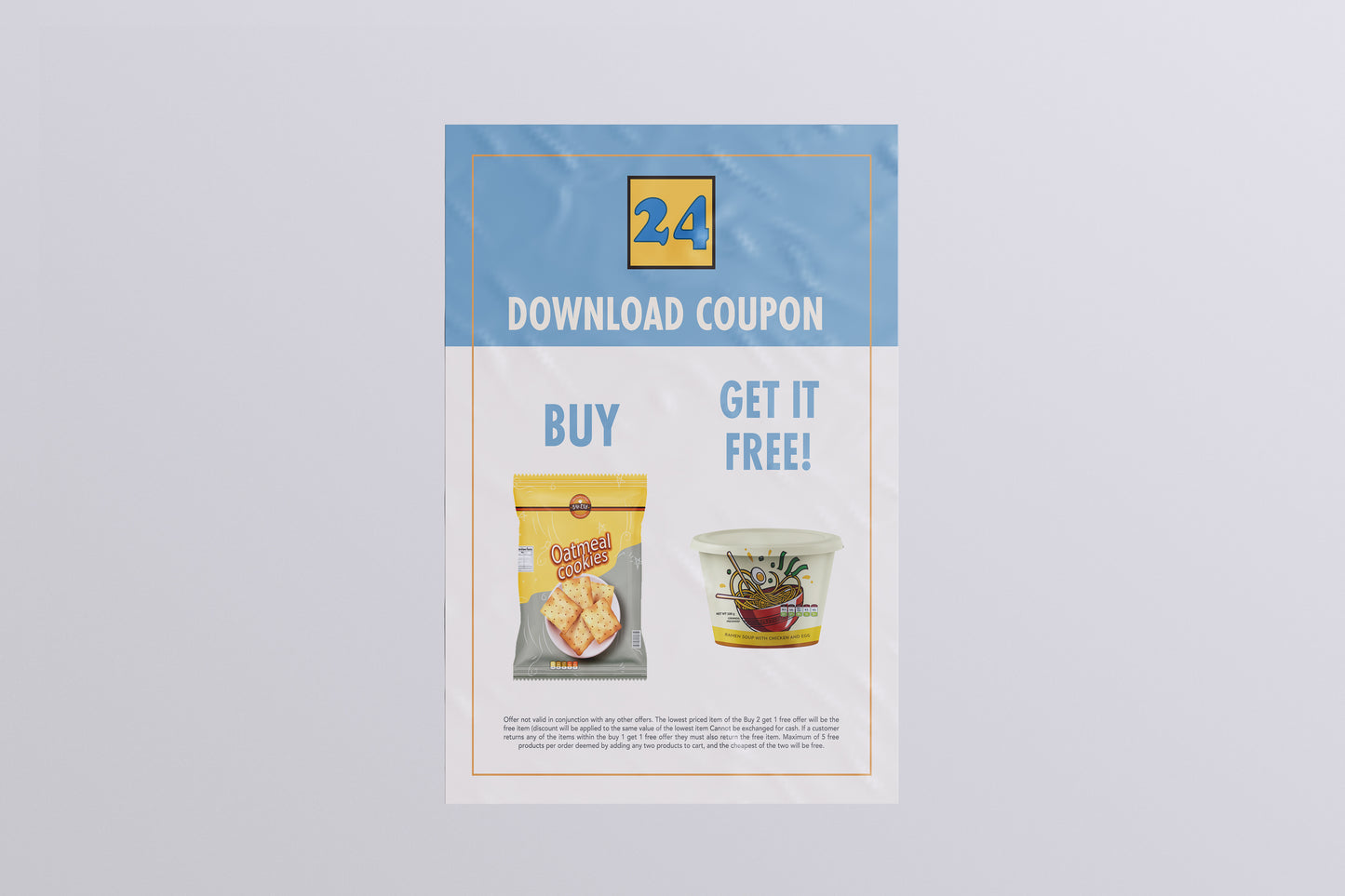 Print Food Oatmeal Ramen Advertisement 90x120cm