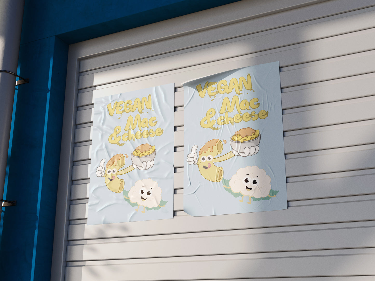 Print Food Vegan Mac & Cheese Cartoon 62x92cm