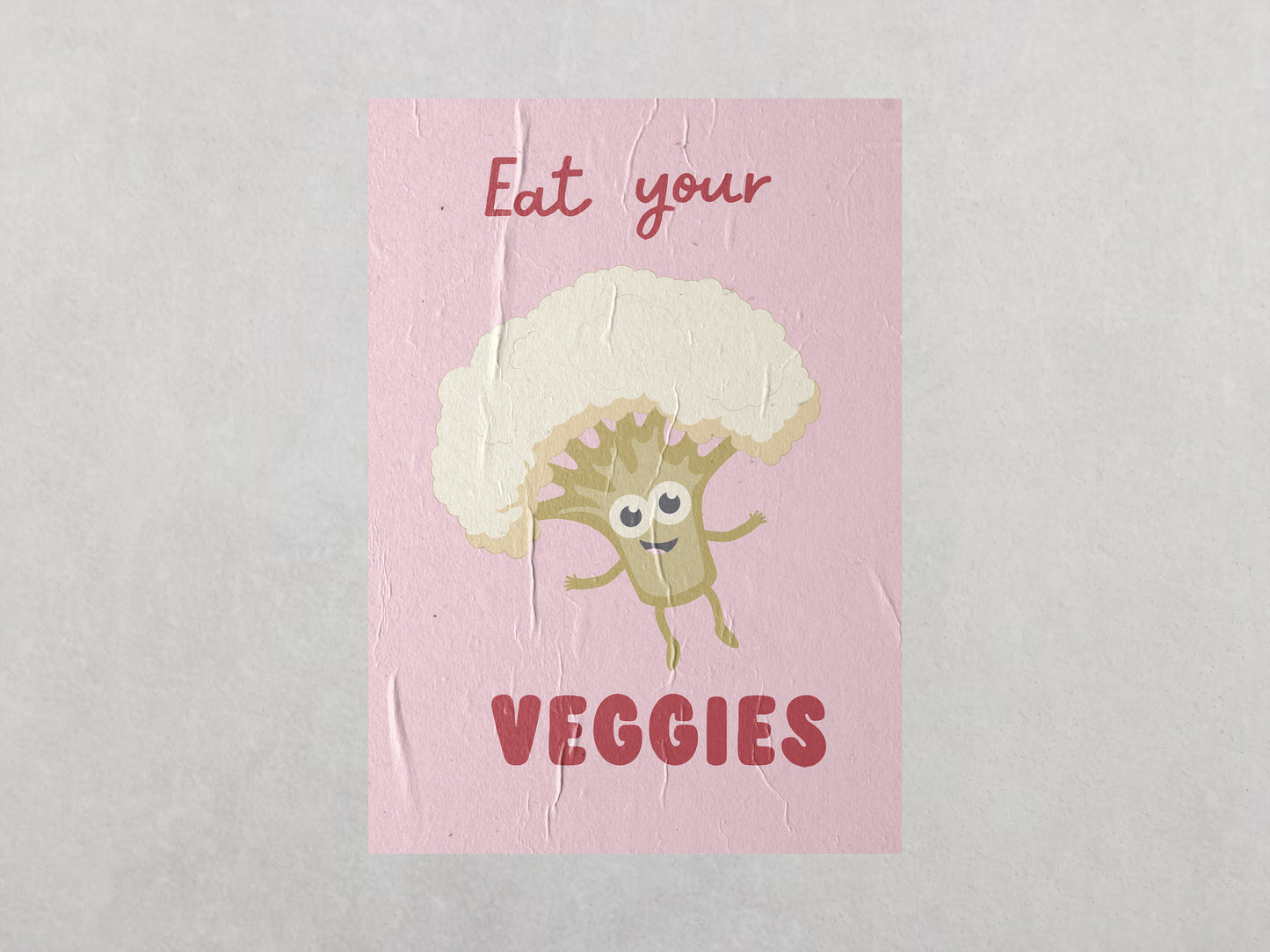 Print Food Vegetables Cauliflower Eat Veggies Cartoon 165x197cm