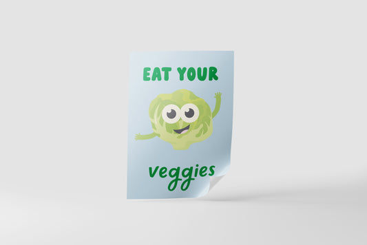 Print Food Vegetables Lettuce Eat Veggies Cartoon 165x197cm