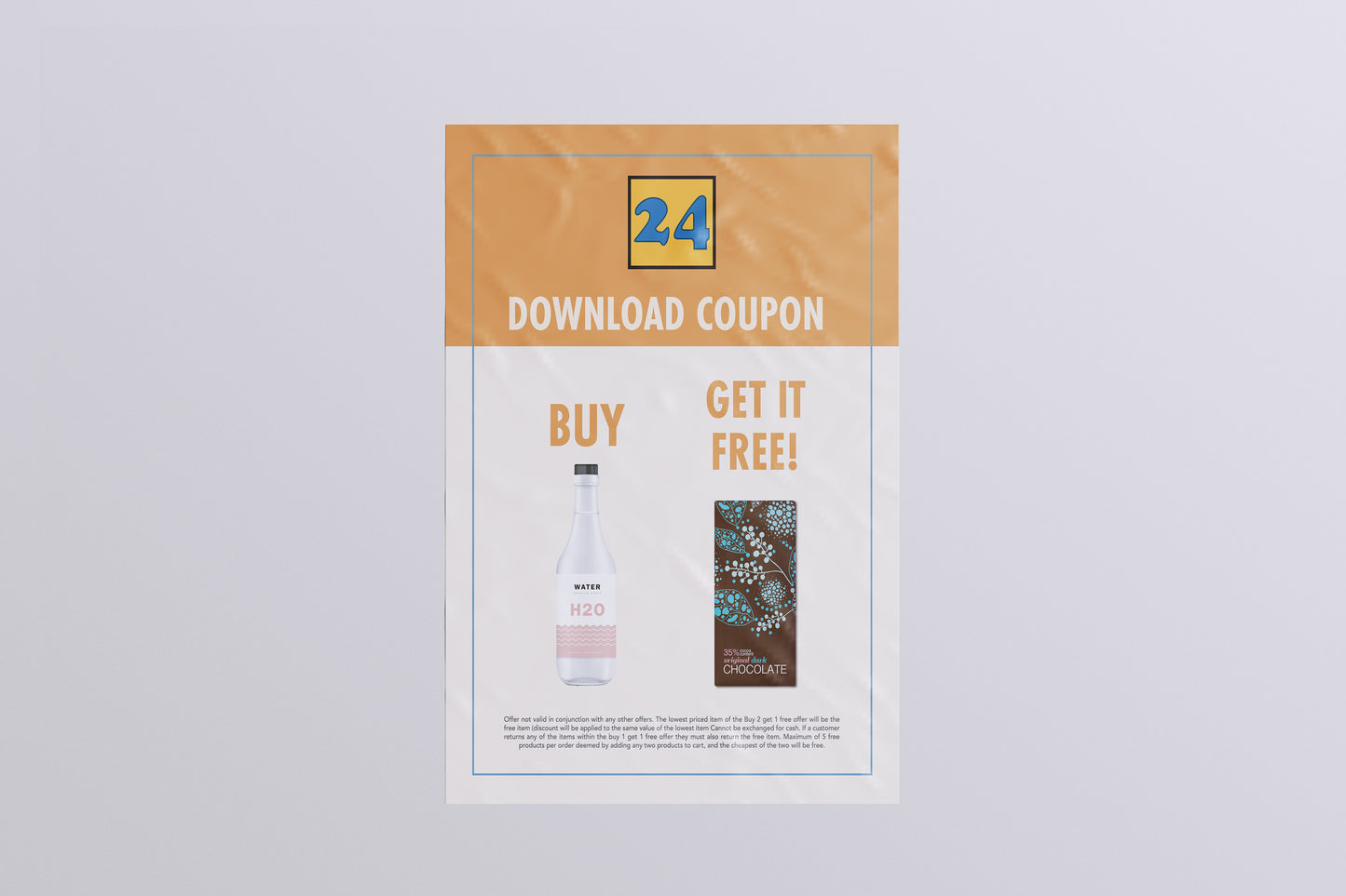 Print Food Water Chocolate Advertisement 90x120cm