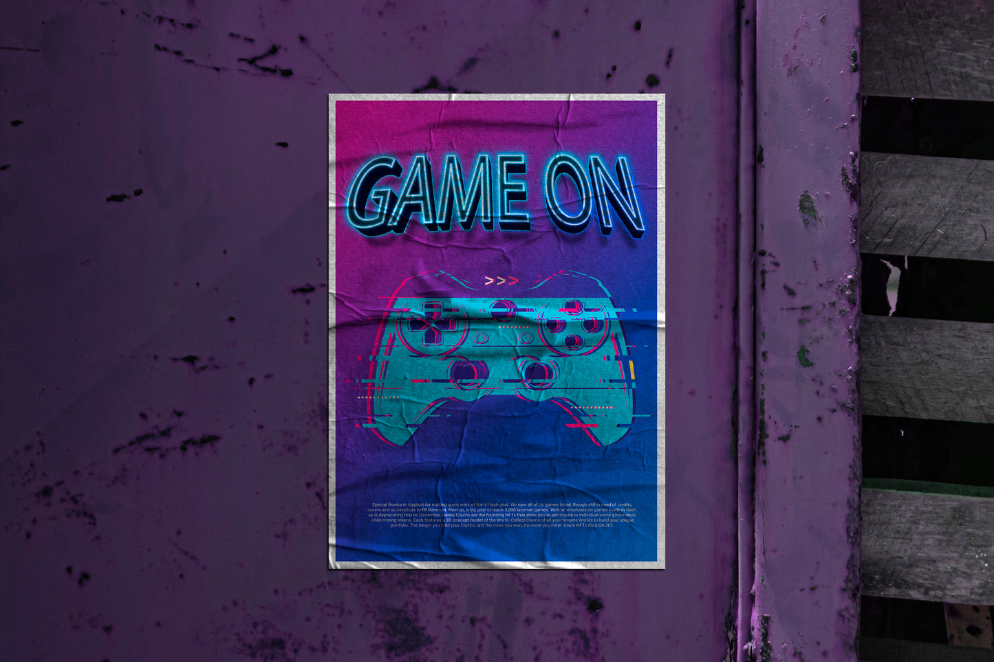 Print Gamer Controller Joystick Game On Advertisement 60x90cm