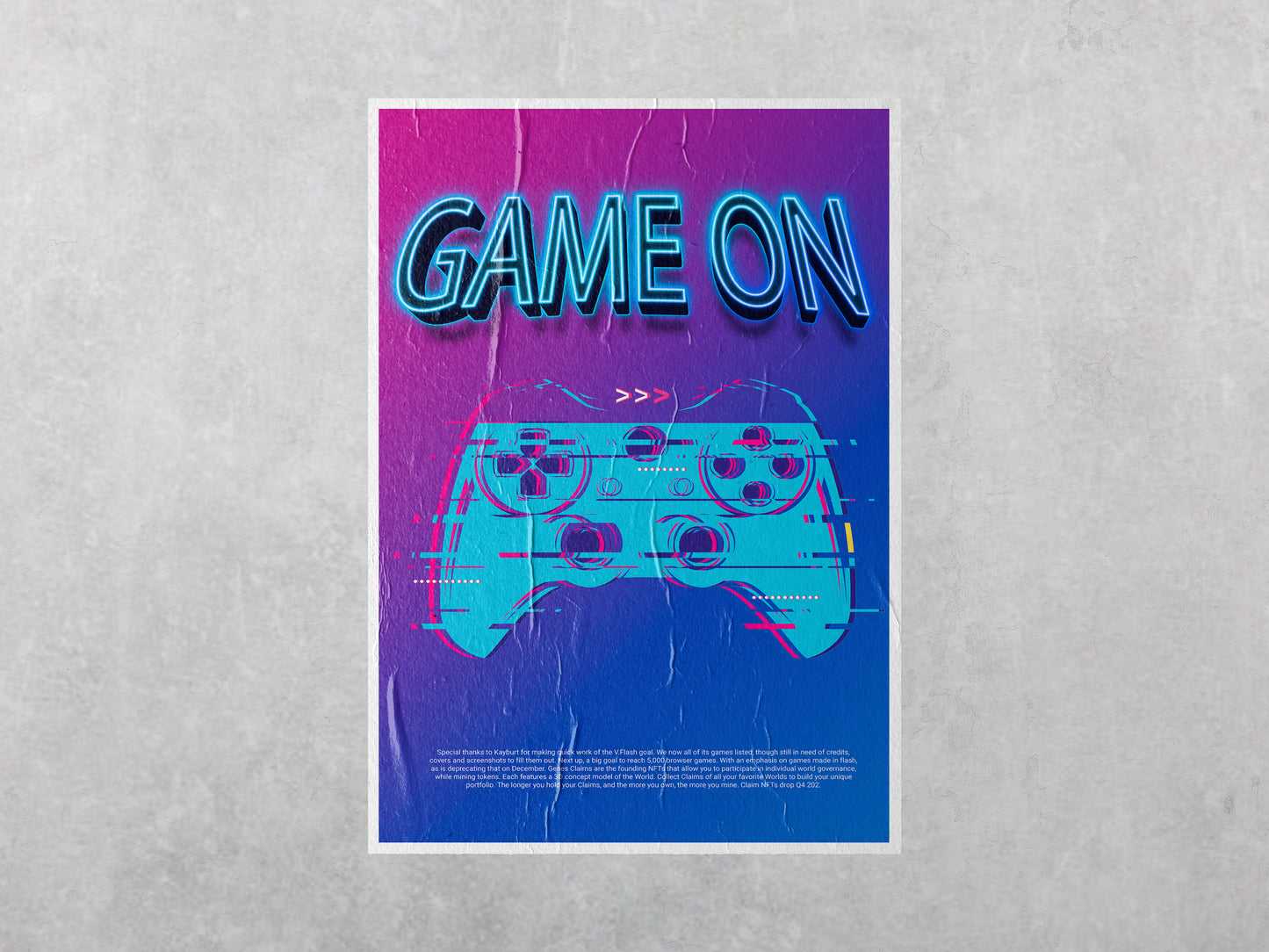 Print Gamer Controller Joystick Game On Advertisement 60x90cm