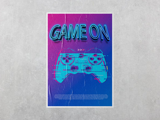 Print Gamer Controller Joystick Game On Advertisement 60x90cm