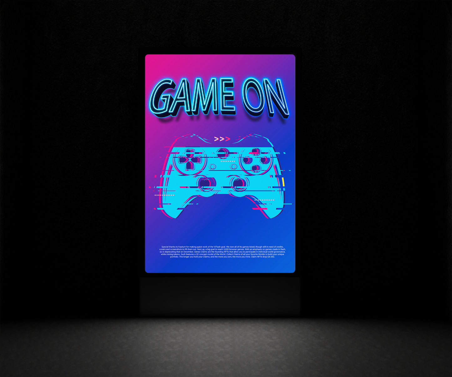 Print Gamer Controller Joystick Game On Advertisement 60x90cm