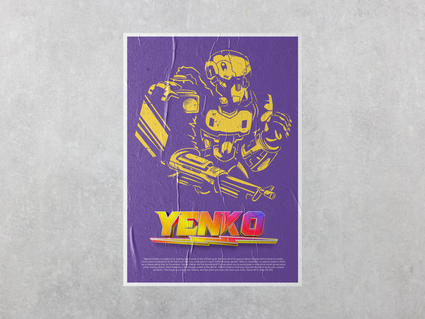 Print Gamer Robot Purple Yellow Advertisement 60x90cm