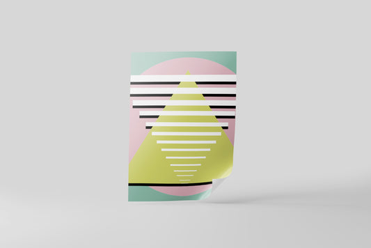 Print Abstract Geometric Figures Intertwined Retro 60x90cm