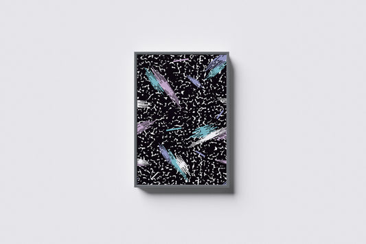 Print Abstract Granulated Brushstroke Retro 60x90cm