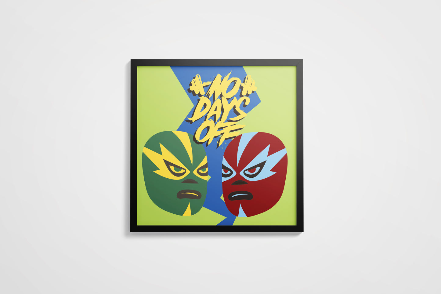 Print Mexican Lucha Libre Masks Illustration 70x70cm