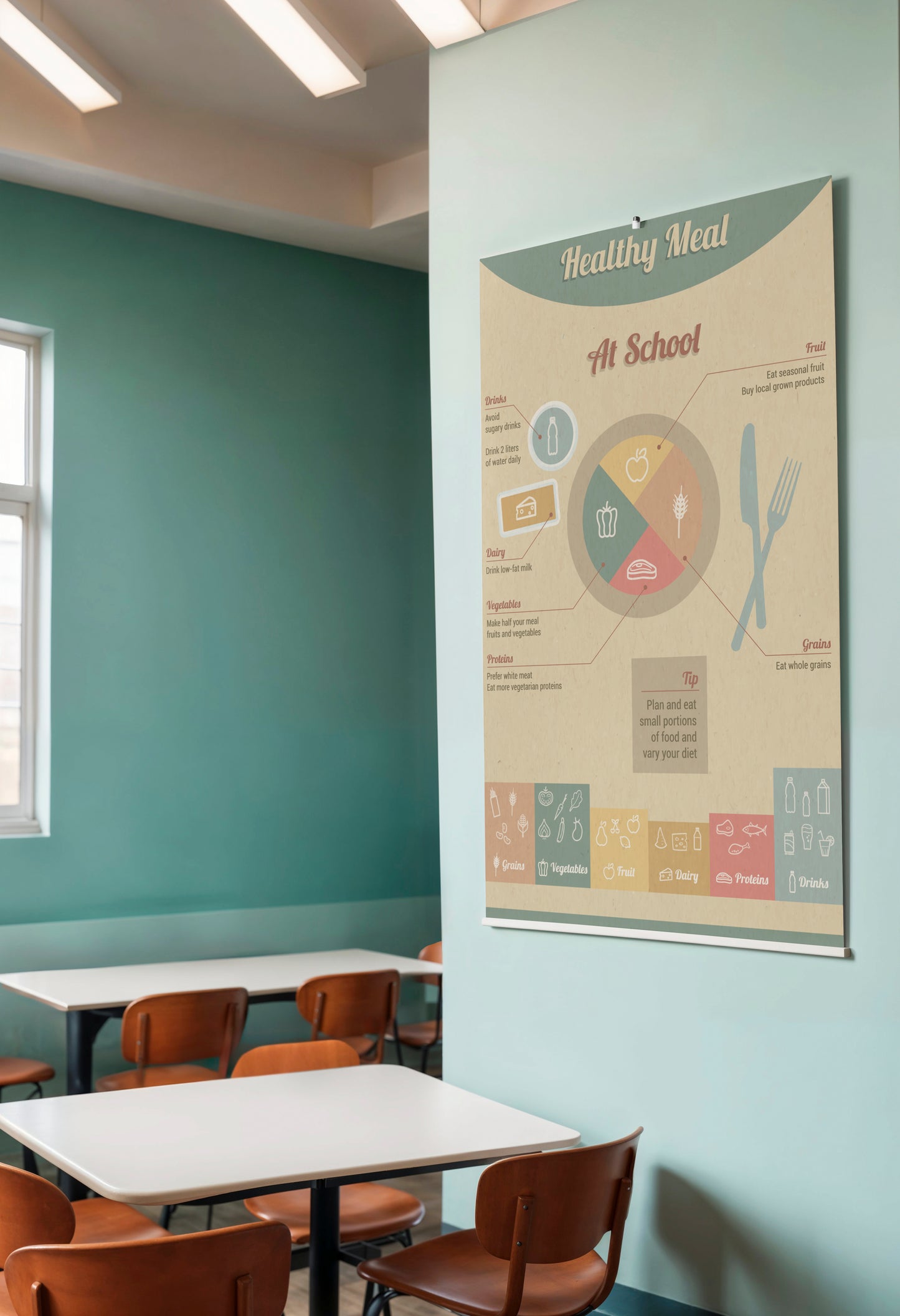Print School Healthy Meal 60x90cm