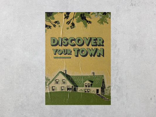 Print House Landscape Discover Your Town 60x90cm