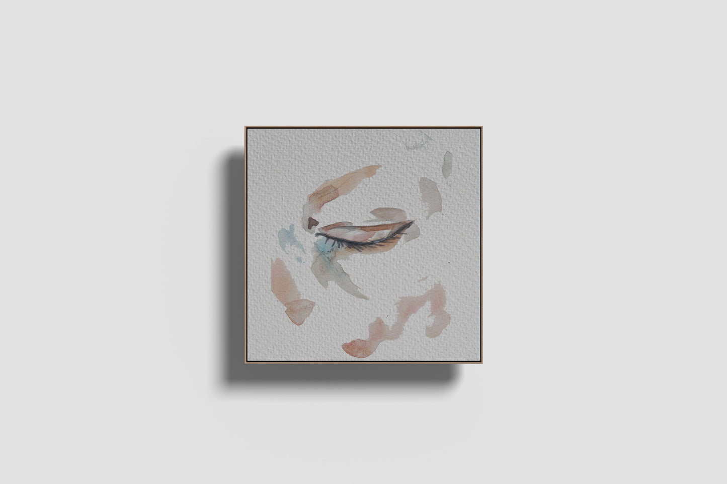 Print Abstract Human Body Eye Closed Blue Pink Illustration 20x20cm