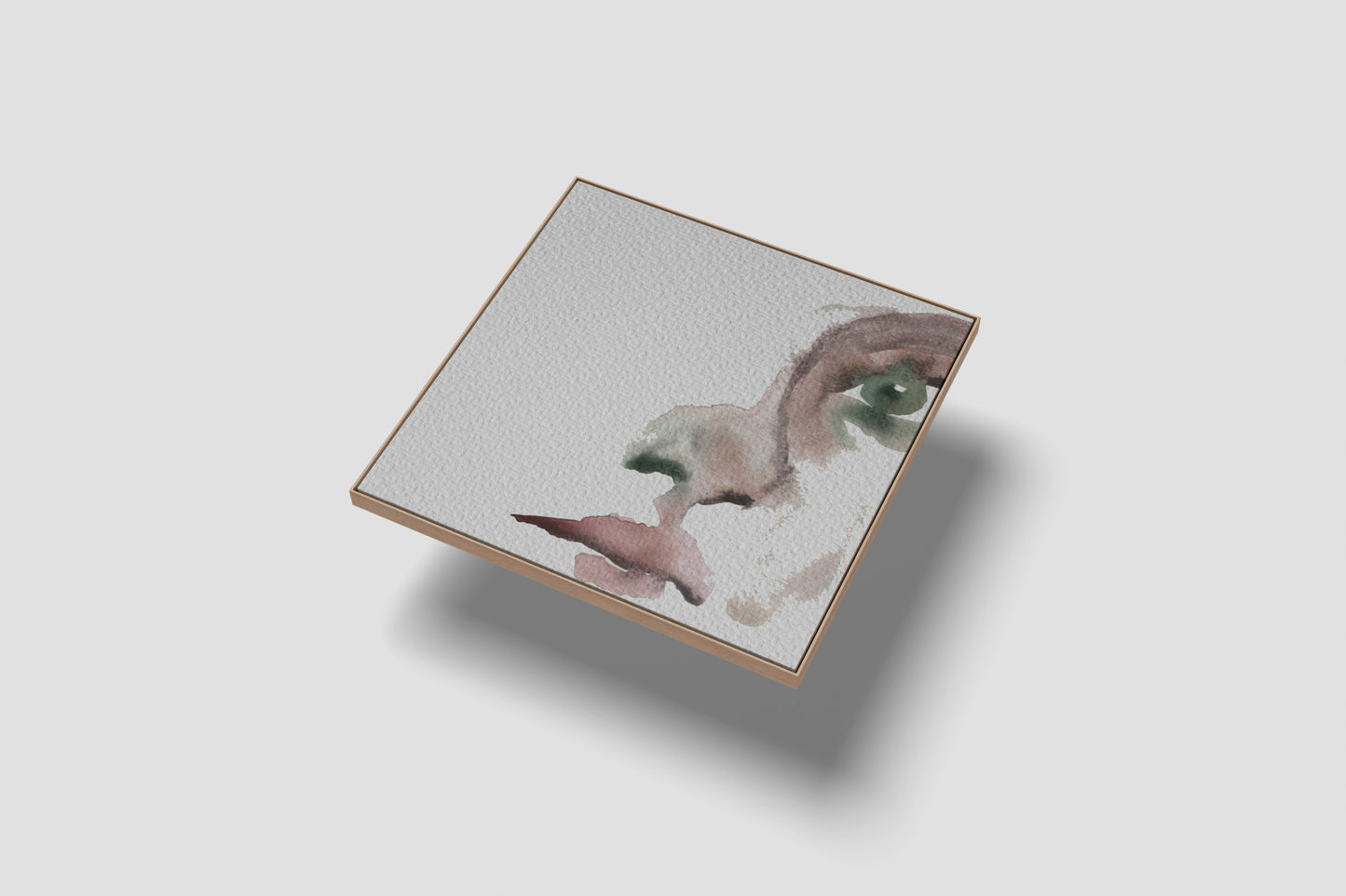 Print Abstract Human Body Eye Face Green Illustration 20x20cm