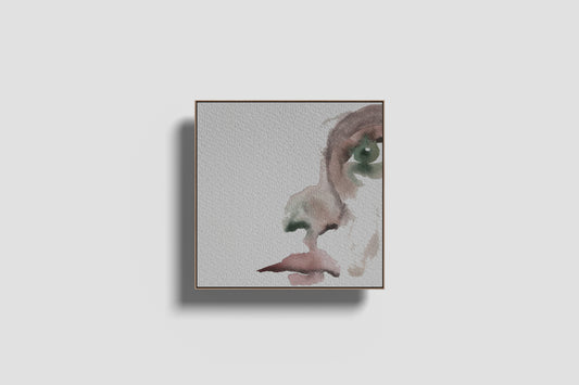 Print Abstract Human Body Eye Face Green Illustration 20x20cm