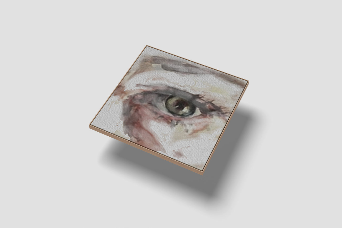 Print Abstract Human Body Eye Green Grey Yellow Illustration 20x20cm