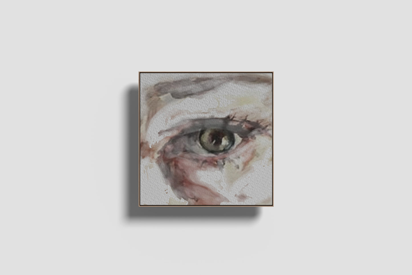 Print Abstract Human Body Eye Green Grey Yellow Illustration 20x20cm