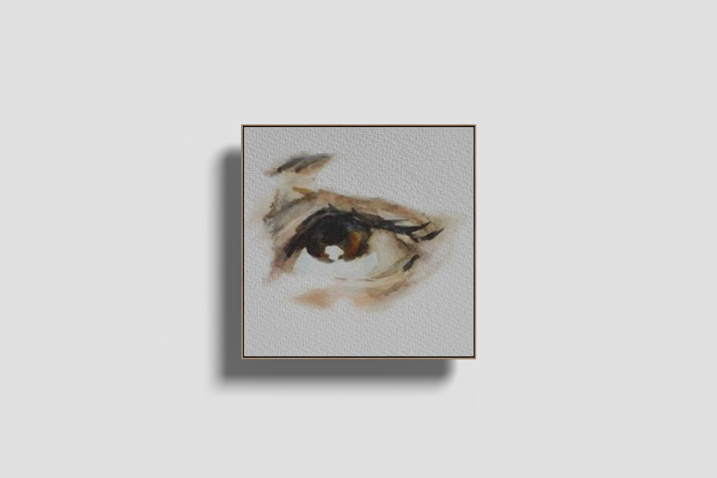 Print Abstract Human Body Eye Kid Brown Illustration 20x20cm