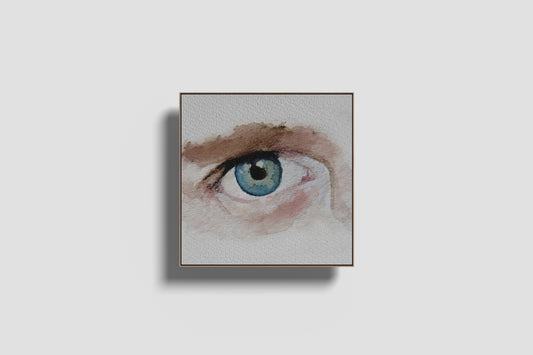 Print Abstract Human Body Eye Man Blue Illustration 20x20cm