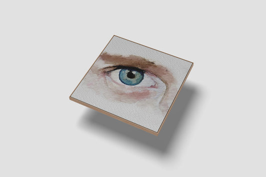 Print Abstract Human Body Eye Man Blue Illustration 20x20cm