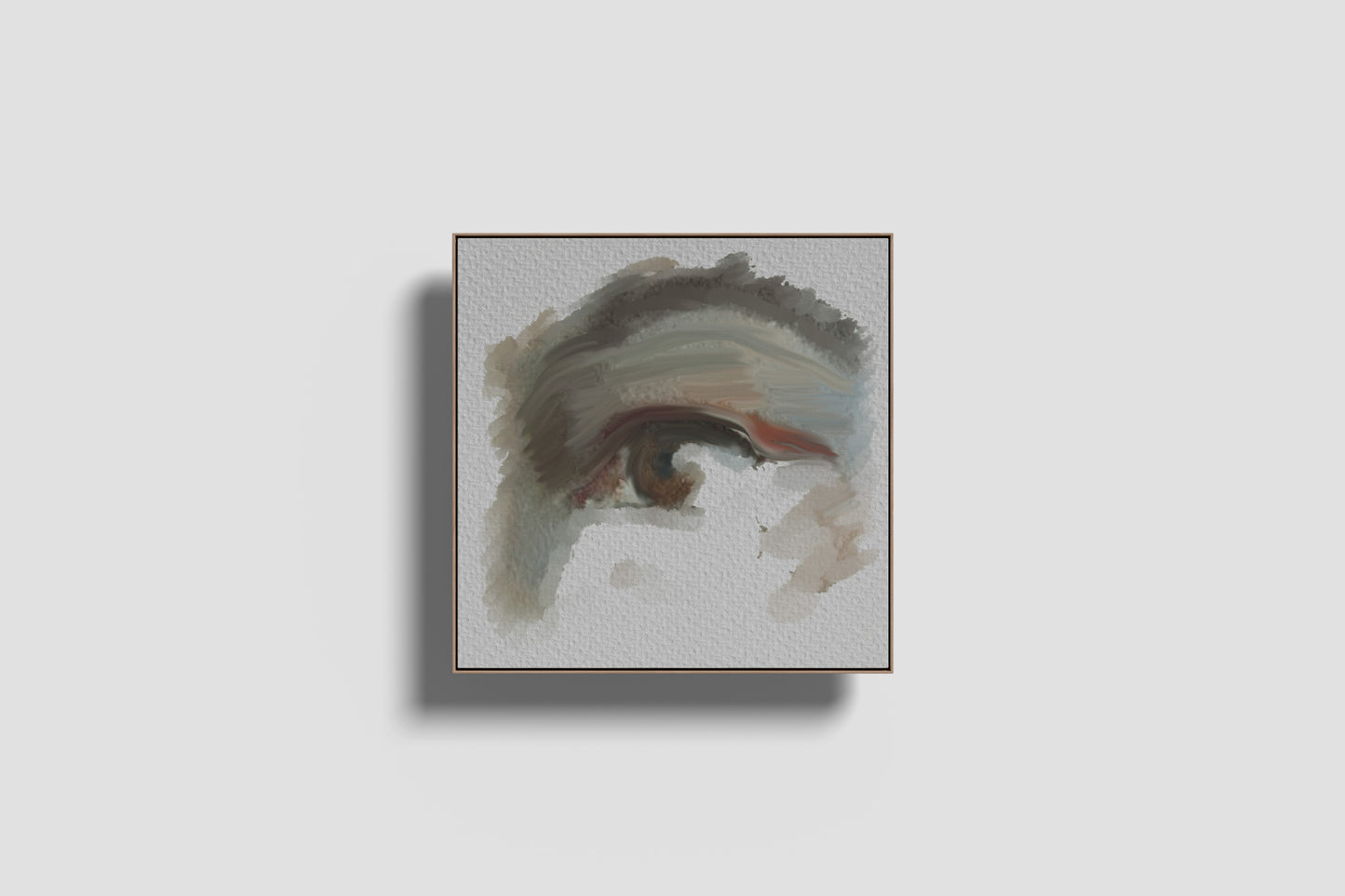 Print Abstract Human Body Eye Man Brown Grey Illustration 20x20cm