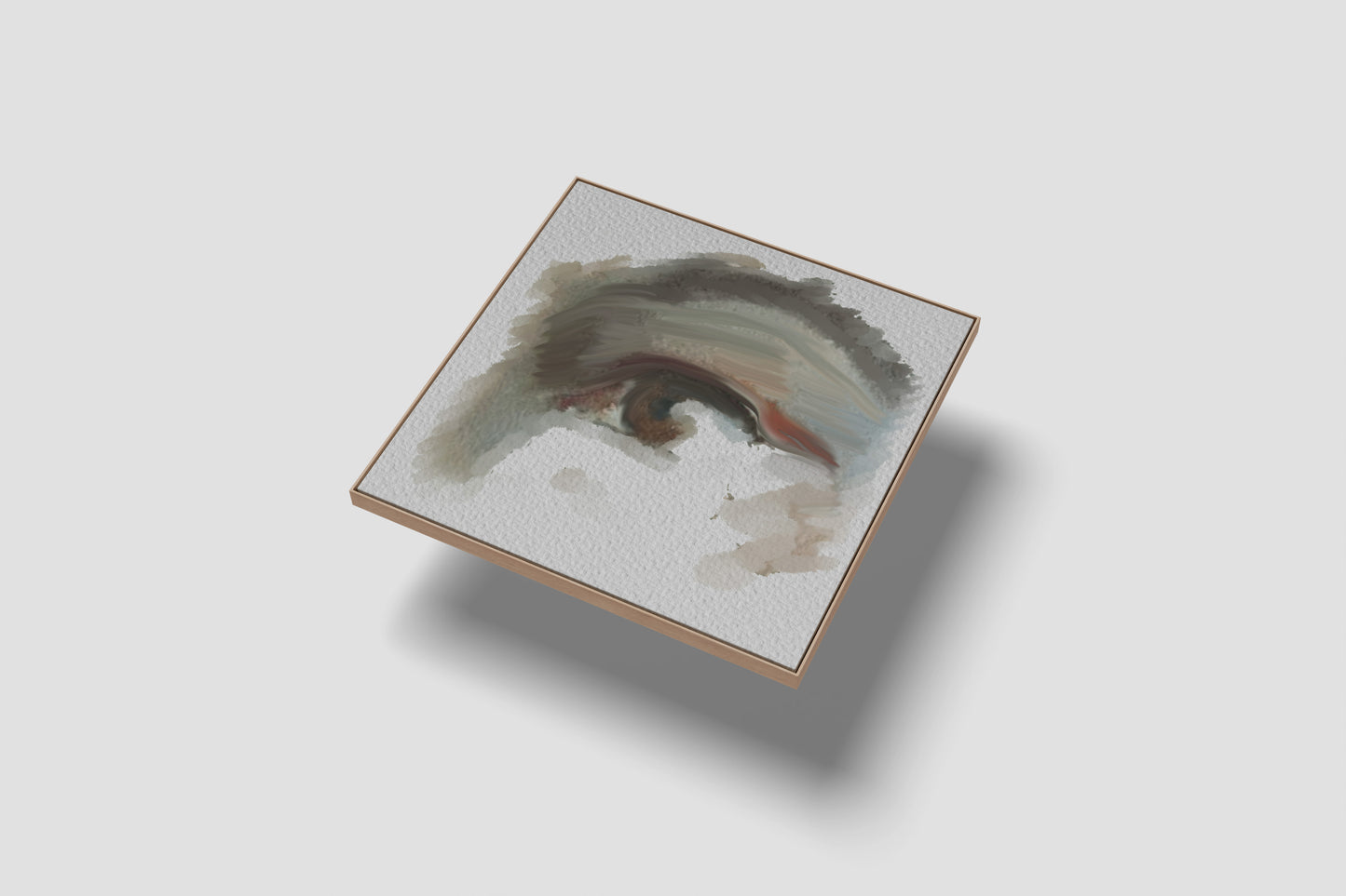 Print Abstract Human Body Eye Man Brown Grey Illustration 20x20cm