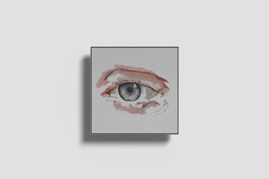 Print Abstract Human Body Eye Man Grey Illustration 20x20cm
