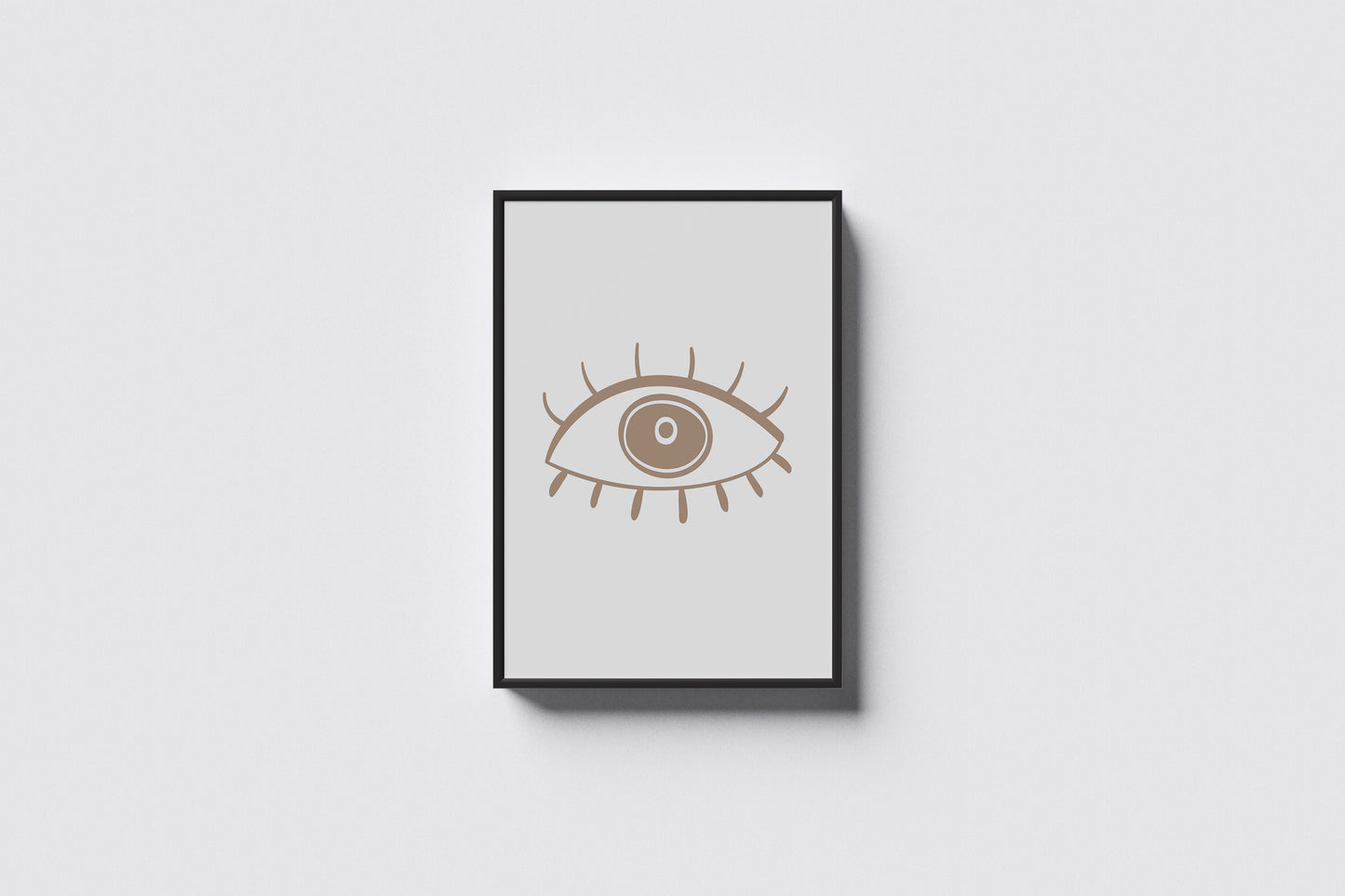 Print Human Body Eye Opened Lines Minimalist Illustration 28x43cm