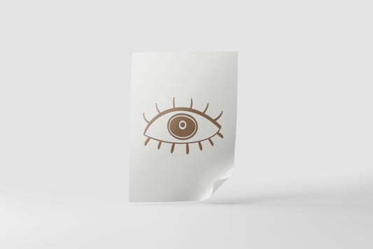 Print Human Body Eye Opened Lines Minimalist Illustration 28x43cm