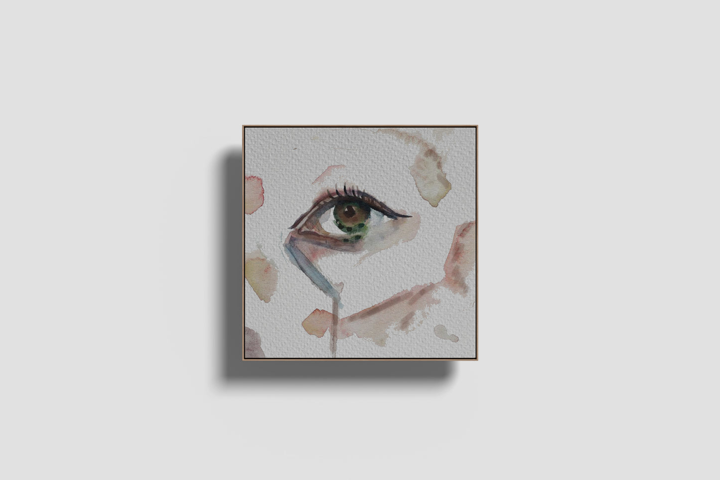 Print Abstract Human Body Eye Woman Green Pink Illustration 20x20cm