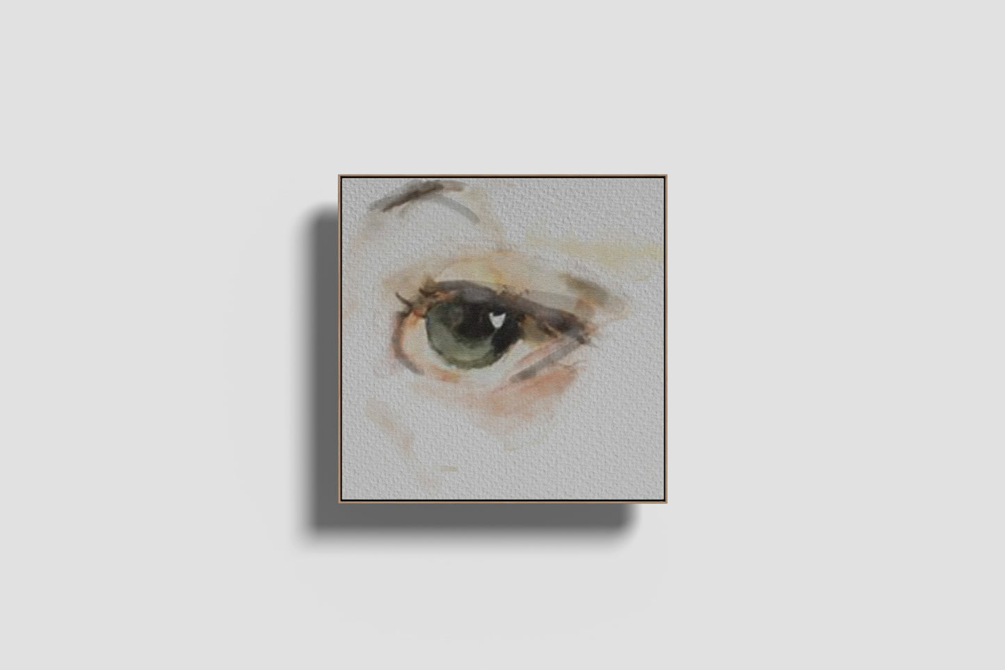 Print Abstract Human Body Eye Woman Green Yellow Orange Illustration 20x20cm