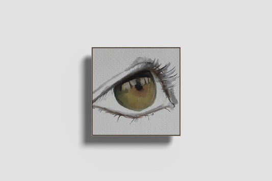 Print Abstract Human Body Eye Woman Yellow Illustration 20x20cm