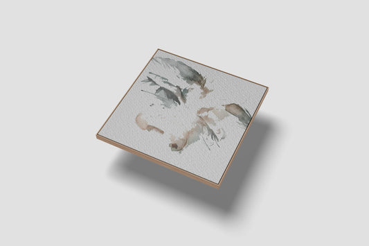 Print Abstract Human Body Eyes Closed Grey Brown Illustration 20x20cm