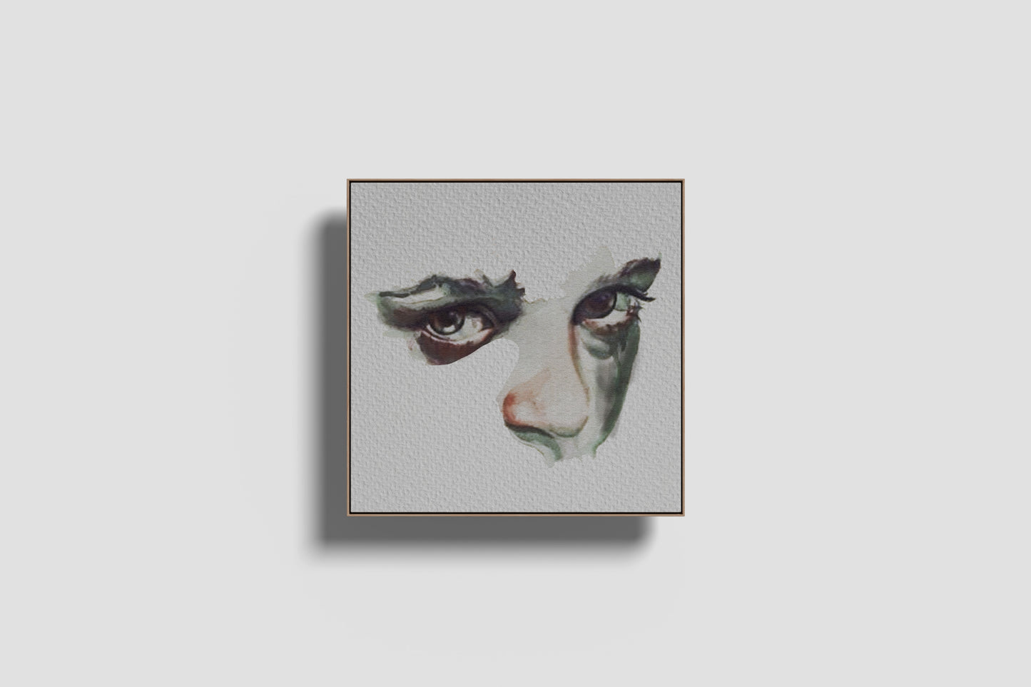 Print Abstract Human Body Eyes Grey Illustration 20x20cm