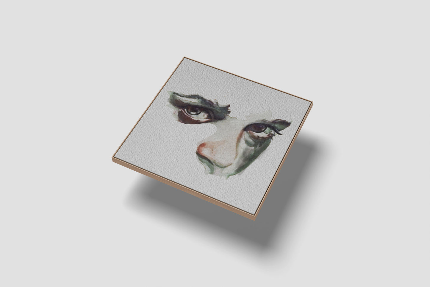 Print Abstract Human Body Eyes Grey Illustration 20x20cm