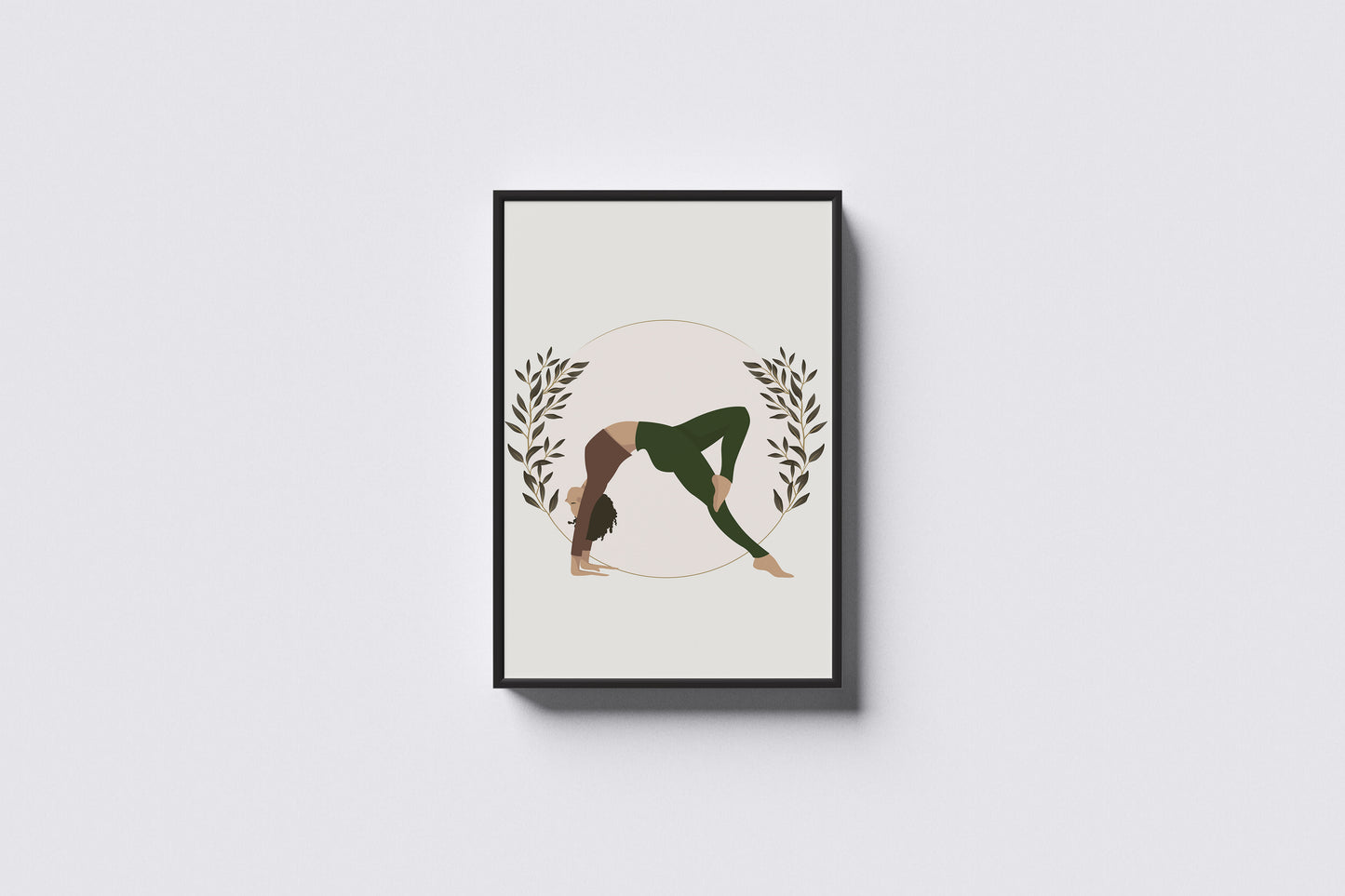 Print Woman Doing Yoga Cartoon Illustration 28x43cm