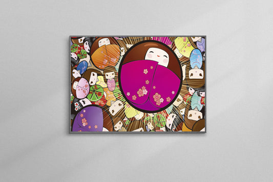 Print Japanese Kokeshi Dolls Advertisement 35.5x21.5cm