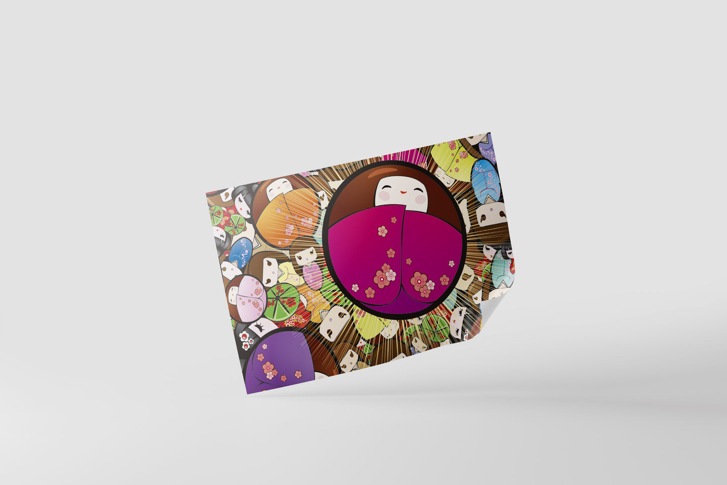 Print Japanese Kokeshi Dolls Advertisement 35.5x21.5cm