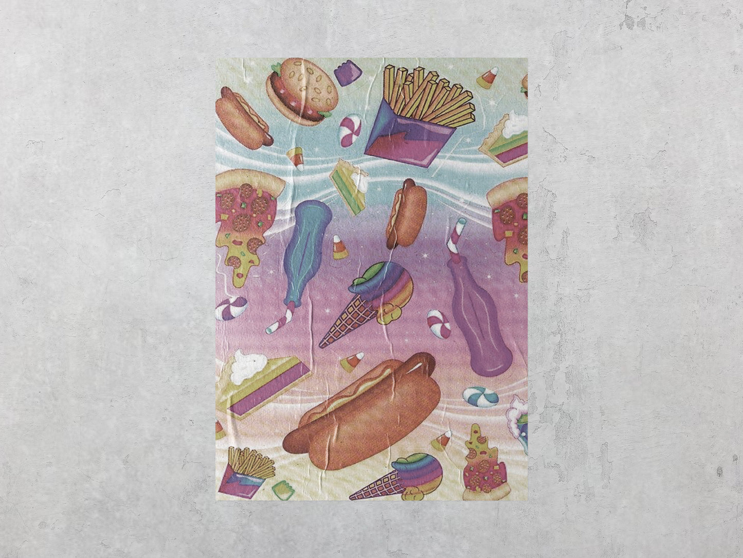 Print Urban Retro Junk Food 60x90cm